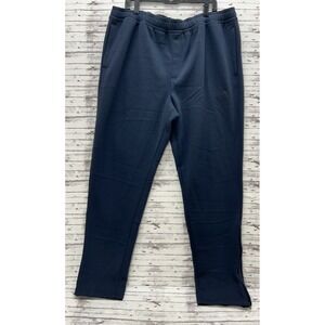 Adidas Men's Fleece Tapered Sweatpants Size 2XL 3-Stripes Ankle Zip Blue Navy